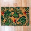 Festett kókusz lábtörlő 40x60 cm – Levél mintával