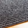 Gumis filc lábtörlő 40x60 cm - Sötétszürke színben bordázott mintával