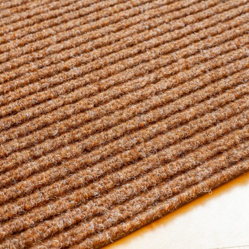 Gumis filc lábtörlő 40x60 cm - Világosbarna színben bordázott mintával