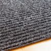 Gumis filc lábtörlő 50x70 cm - Sötétszürke színben bordázott mintával