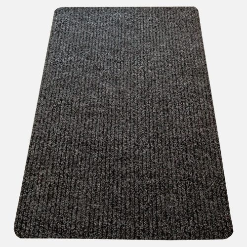 Gumis filc lábtörlő 70x120 cm - Sötétszürke színben bordázott mintával