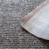 Gumis filc lábtörlő 70x120 cm - Sötétszürke színben bordázott mintával