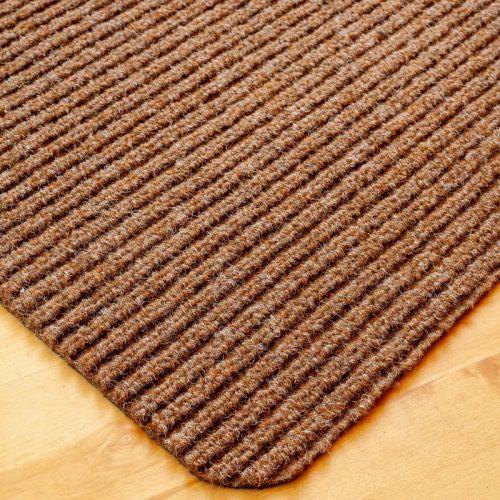 Gumis filc lábtörlő 70x120 cm - Világosbarna színben bordázott mintával