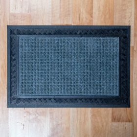   Gumis textil lábtörlő 40x60 cm – Szürke színben, négyzet mintával