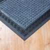 Gumis textil lábtörlő 40x60 cm – Szürke színben, négyzet mintával