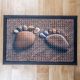 Festett gumis textil lábtörlő 40x60 cm – Lábnyom mintával