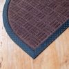 Gumis textil félkör lábtörlő 40x60 cm – Barna színben rácsos mintával