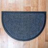 Gumis textil félkör lábtörlő 40x60 cm – Szürke színben rácsos mintával
