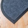 Gumis textil félkör lábtörlő 40x60 cm – Szürke színben rácsos mintával
