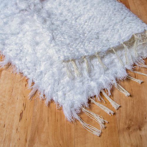 Fehér pamut rongyszőnyeg 70x150 cm