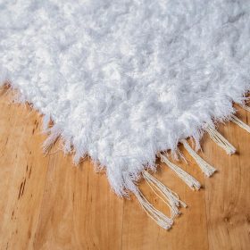 Fehér pamut rongyszőnyeg 70×300 cm