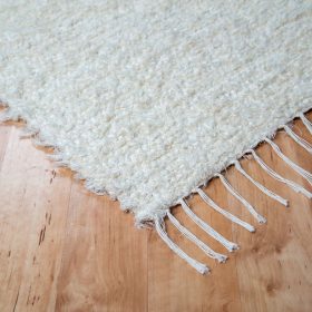 Beige pamut rongyszőnyeg 70x150 cm