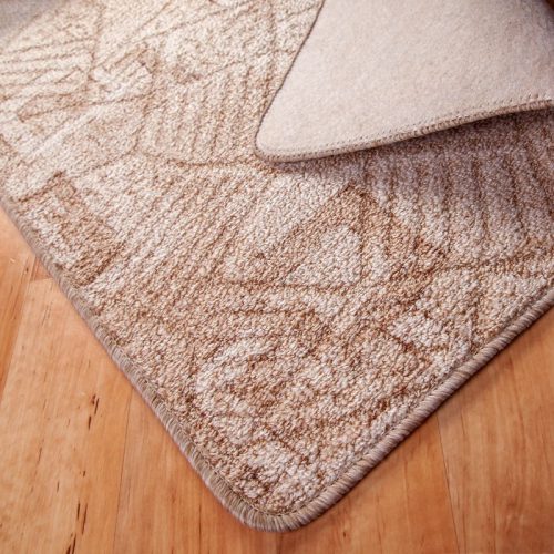 Szegett szőnyeg 70x120 cm - Beige színben kocka mintával