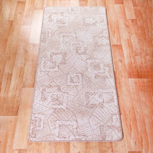 Szegett szőnyeg 70x120 cm - Beige színben kocka mintával
