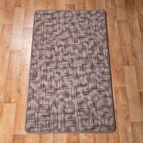 Szegett szőnyeg 70x120 cm – Barna színben nyomott vonalas mintával
