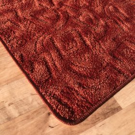   Szegett szőnyeg 70x200 cm – Korallvörös színben absztrakt mintával