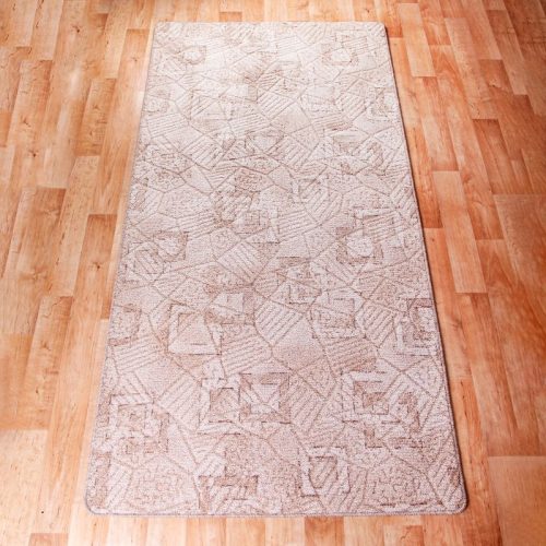 Szegett szőnyeg 100x200 cm – Beige színben kocka mintával